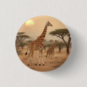 Giraffen in Afrika Button (Vorderseite)