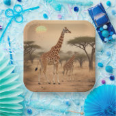 Giraffen in Afrika Pappteller (Party)