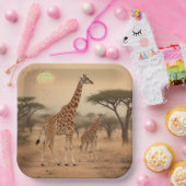 Giraffen in Afrika Pappteller (Party)