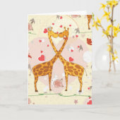 Giraffen in der Liebe Karte (Gelbe Blume)