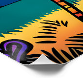 Giraffen in der Savanna Unter dem Abend Sonne Poster (Ecke)