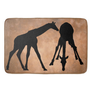 GIRAFFEN IN DER SILHOUETTE BADEMATTE