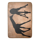 GIRAFFEN IN DER SILHOUETTE BADEMATTE (Vorderseite Vertikal)