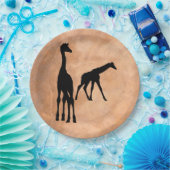 GIRAFFEN IN DER SILHOUETTE PAPPTELLER (Party)