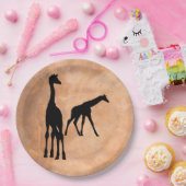 GIRAFFEN IN DER SILHOUETTE PAPPTELLER (Party)