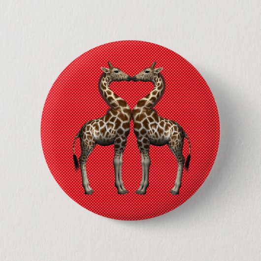 Giraffen in Liebe Button (Vorderseite)