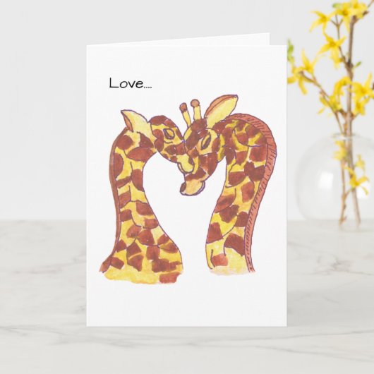 Giraffen in Liebe Karte (Gelbe Blume)