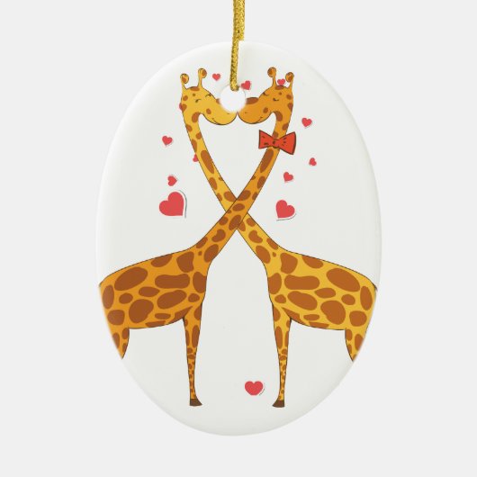 Giraffen in Liebe Keramik Ornament (Vorne)