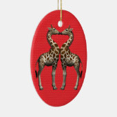 Giraffen in Liebe Keramik Ornament (Rechts)