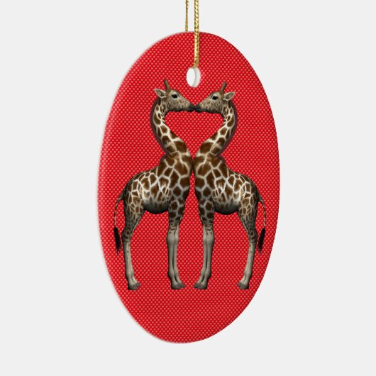 Giraffen in Liebe Keramik Ornament (Rechts)