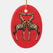 Giraffen in Liebe Keramik Ornament (Vorne)