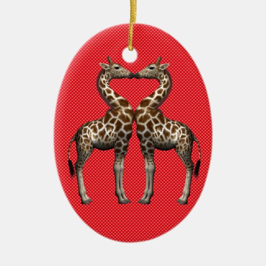 Giraffen in Liebe Keramik Ornament (Vorne)