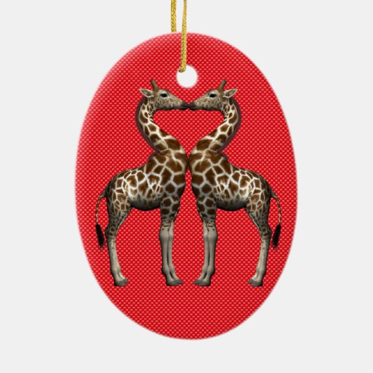 Giraffen in Liebe Keramik Ornament (Hinten)