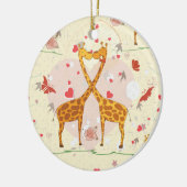 Giraffen in Liebe Keramikornament (Links)