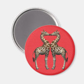 Giraffen in Liebe Magnet (Vorderseite/Rückseite)
