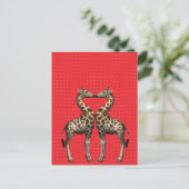 Giraffen in Liebe Postkarte (Stehend Vorderseite)