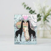 Giraffen in Liebe Postkarte (Stehend Vorderseite)