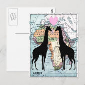 Giraffen in Liebe Postkarte (Vorne/Hinten)