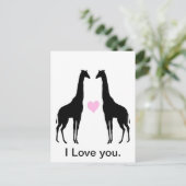 Giraffen in Liebe Postkarte (Stehend Vorderseite)