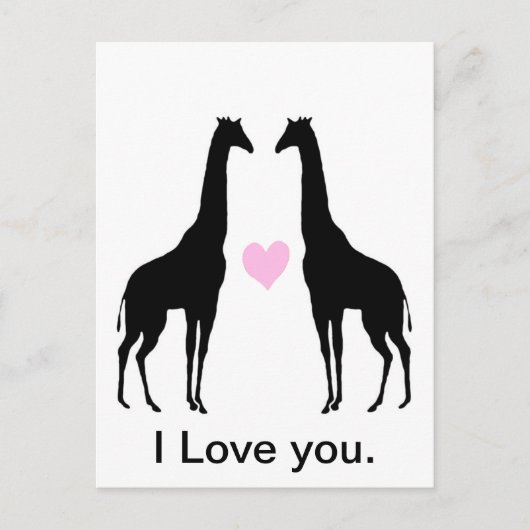 Giraffen in Liebe Postkarte (Vorderseite)