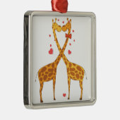 Giraffen in Liebe Silbernes Ornament (Rechts)