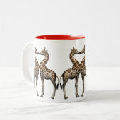 Giraffen in Liebe Zweifarbige Tasse (Vorderseite Links)