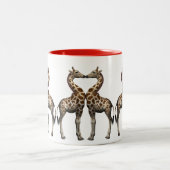 Giraffen in Liebe Zweifarbige Tasse (Mittel)
