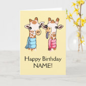 Giraffen in Scarves, die die Vorlage für die Gebur (Gelbe Blume)