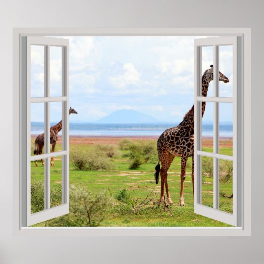 Giraffen in Serengeti Poster (Vorne)