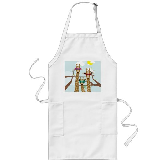 Giraffen in Sonnenbrille Lange Schürze (Vorne)