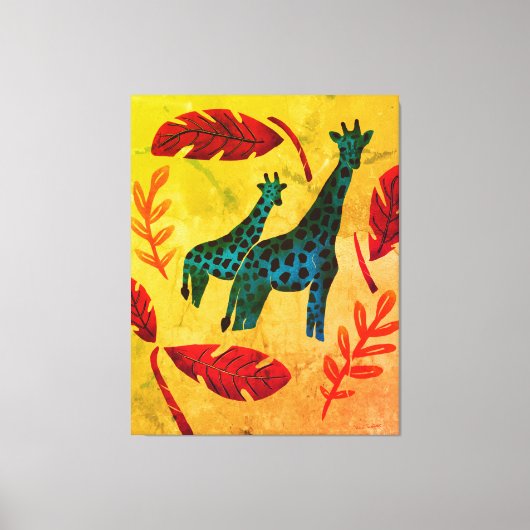 Giraffen Journeying Artwork Leinwanddruck (Vorderseite)
