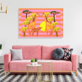 Giraffen, Kamel und ein Vogel gepanzert Canvas Leinwanddruck (Insitu (Wohnzimmer))