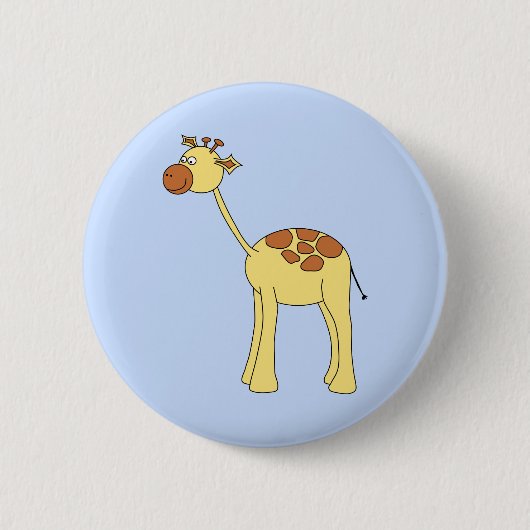 Giraffen-Karikatur Button (Vorderseite)