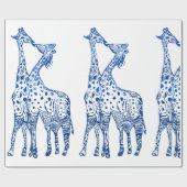 Giraffen Kiss Wrapping Paper Geschenkpapier (Flach)