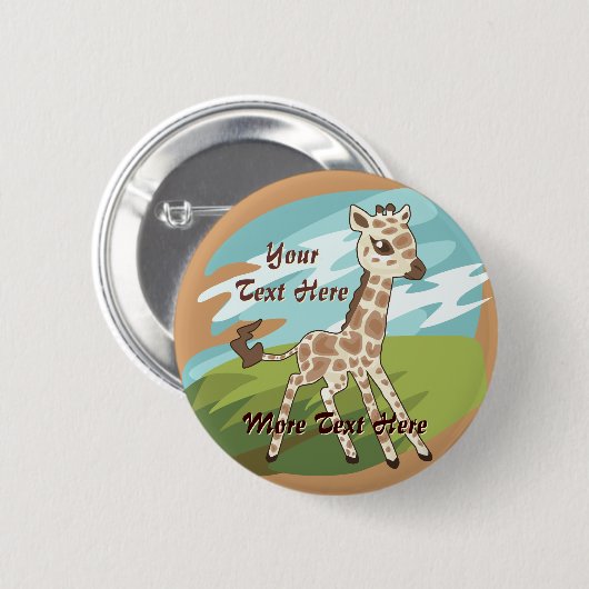 Giraffen-Knopf Button (Vorne & Hinten)