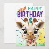Giraffen-Konfetti-Geburtstag (Vorne/Hinten)