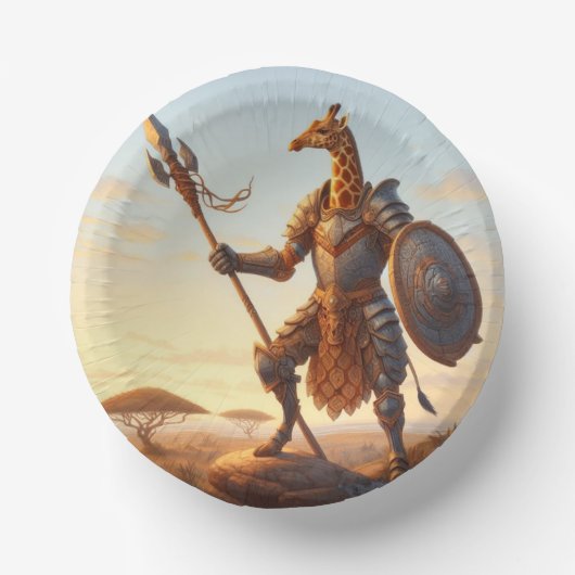 Giraffen Krieger Pappteller (Vorderseite)