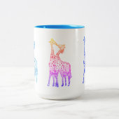 Giraffen küssen das Zeichnen von 444 ml Zwei-Ton Zweifarbige Tasse (Mittel)