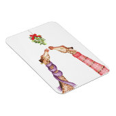 Giraffen küssen unter dem Weihnachtsmagnet Magnet (Rechte Seite)