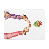 Giraffen küssen unter dem Weihnachtsmagnet Magnet (Horizontal)