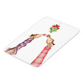 Giraffen küssen unter dem Weihnachtsmagnet Magnet (Linke Seite)