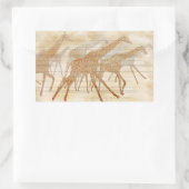 Giraffen laufen rechteckiger aufkleber (Tasche)