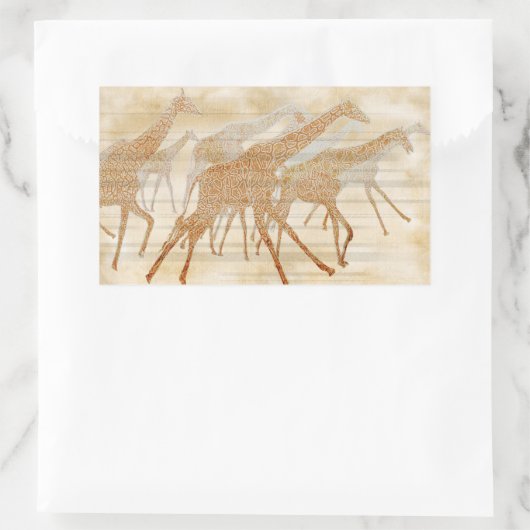 Giraffen laufen rechteckiger aufkleber (Tasche)