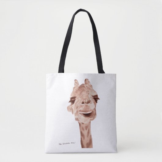 Giraffen-Leinenbeutel Tasche (Vorderseite)
