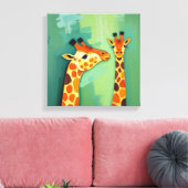 Giraffen Leinwand Wandkunst (Insitu (Wohnzimmer))