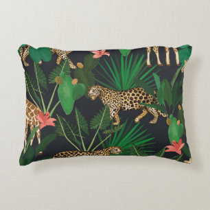 Giraffen, Leoparden, vintage Tiermuster. Dekokissen