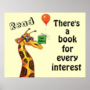 Giraffen Lesen Sie Poster mit Tallys Literatur