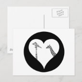 Giraffen Liebe Cranes Postkarte (Vorne/Hinten)