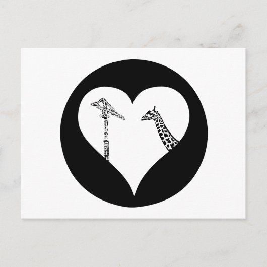 Giraffen Liebe Cranes Postkarte (Vorderseite)