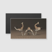 Giraffen Liebe Gymnastik Magnetkarte (Vorne/Hinten)